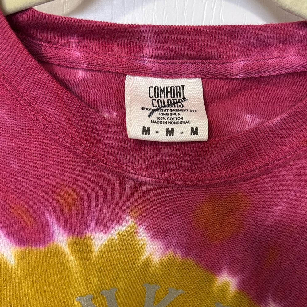 Comfort Colors Pink and Yellow Tie-Dye T-Shirt - Picture 2 of 3